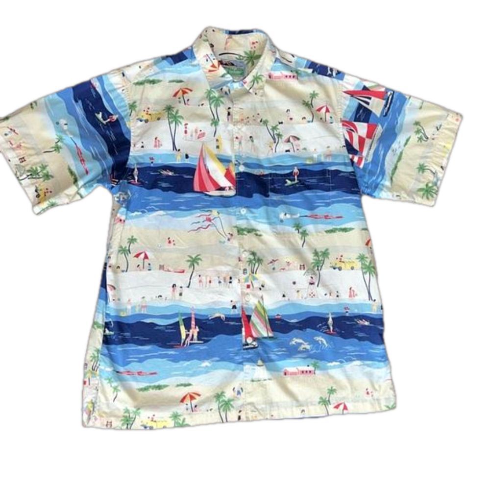 Reyn Spooner Vintage Cotton Hawaiian Button Up Short Sleeve Shirt. Size Medium.